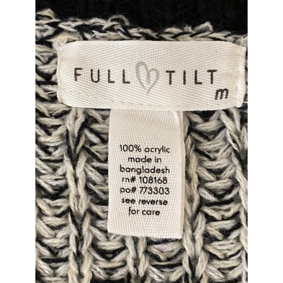 V-Neck Varsity Style Sweater Size Juniors Medium Marled Black White Schoolcore - Picture 4 of 5